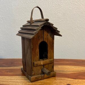 Rustic Farmhouse Decor Vintage Wooden Birdhouse Cabin Cottagecore Garden Accent
